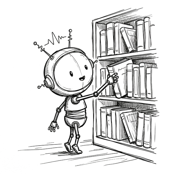 Sheldon browsing a bookshelf